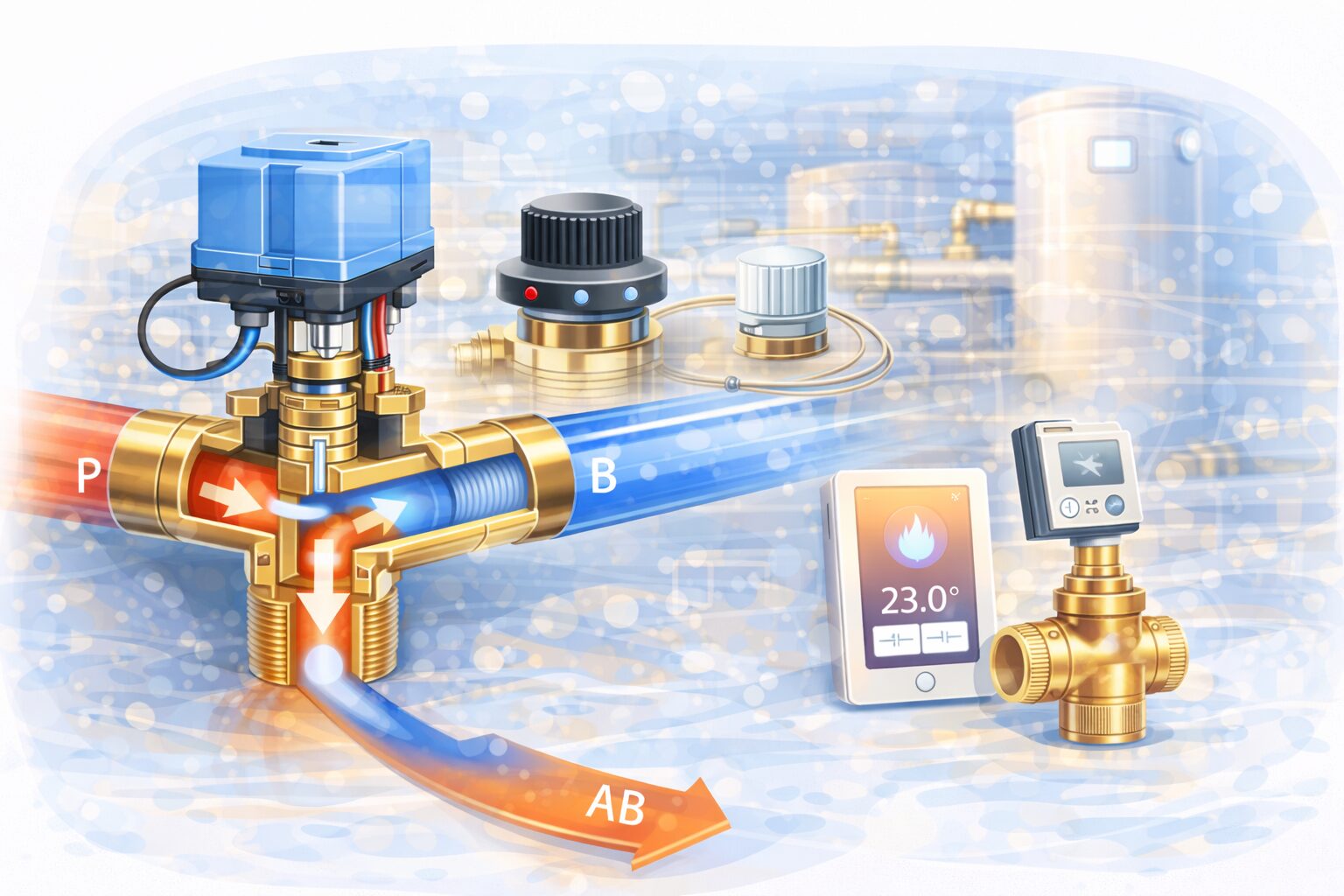 Принцип работы трёхходового клапана