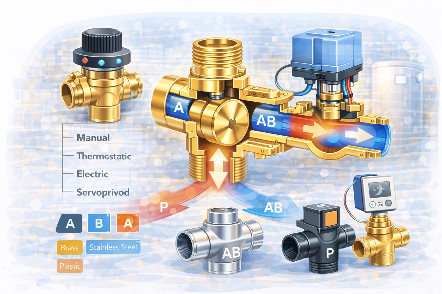 Устройство трёхходового клапана